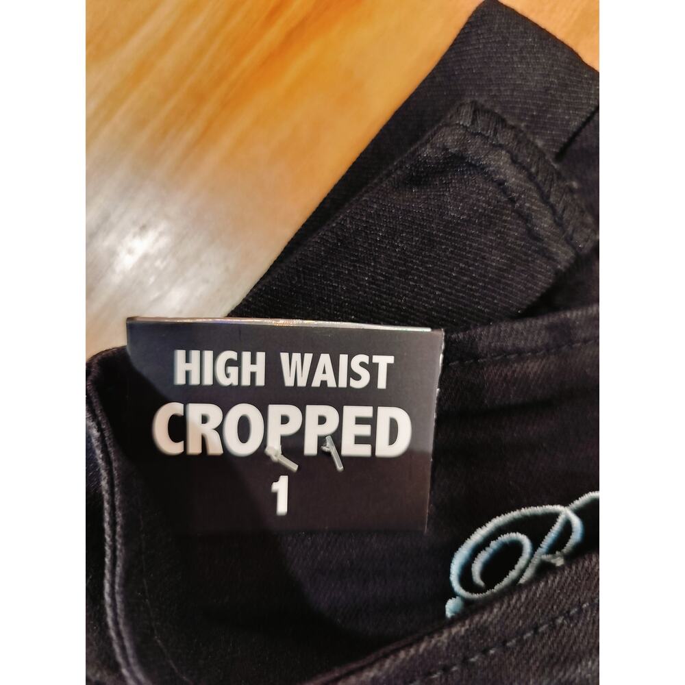 Rebel By Right High Waist Cropped Black Jeans Womens Size 1 Skinny - Picture 8 of 9